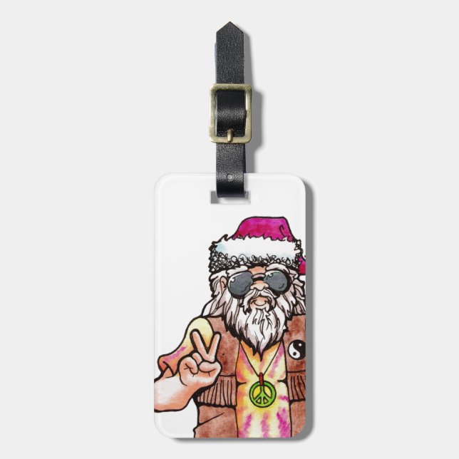 Hippie Santa Bagagebricka (Vertikal Framsida)