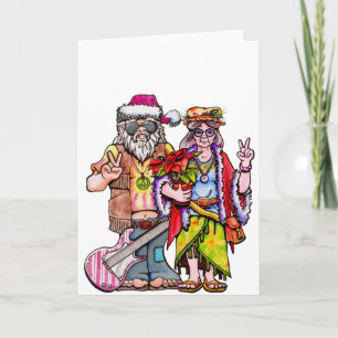 Hippie Santa Couple Kort