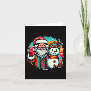 Hippie Santa Retro Snögubbe Bohemian-jul Kort
