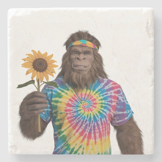 Hippie Sasquatch in Tiedye with Solros Stenunderlägg (Framsidan)