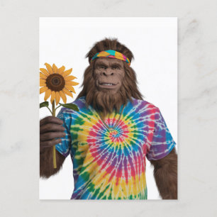 Hippie Sasquatch in Tiedye with Solros Vykort