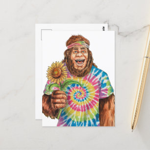 Hippie Sasquatch Med Solros Vykort