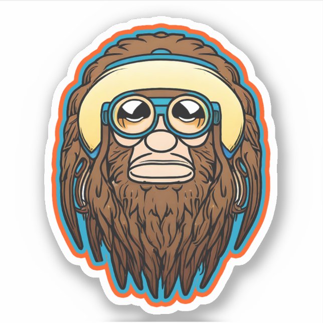 Hippie Sasquatch Vinyl Klistermärken (Framsida)