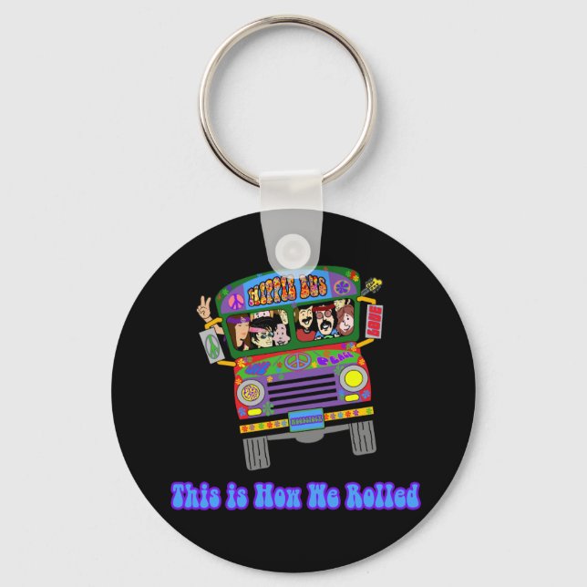 Hippie School Buss Nyckelring (Framsida)