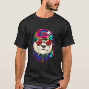 Hippie Sea Otter Tie Dye Fredstecken Psychedelic A T Shirt