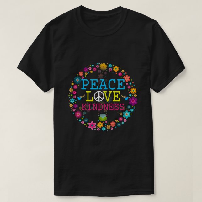HIPPIE Shirt PEACE KÄRLEK KINDNESS Tie Dye Hallowe T (Design framsida)