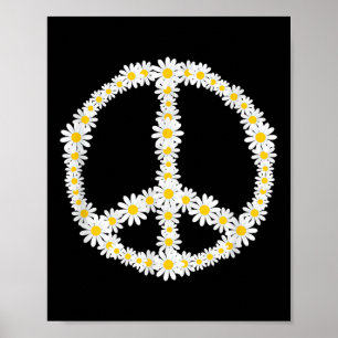 Hippie Sign Flowers Anti-krig Logotyp Daisys Peace Poster