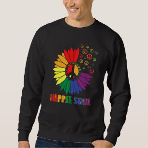 Hippie Själ Daisy Fredssymbol Blomma För Män Kvinn Lång Ärmad Tröja