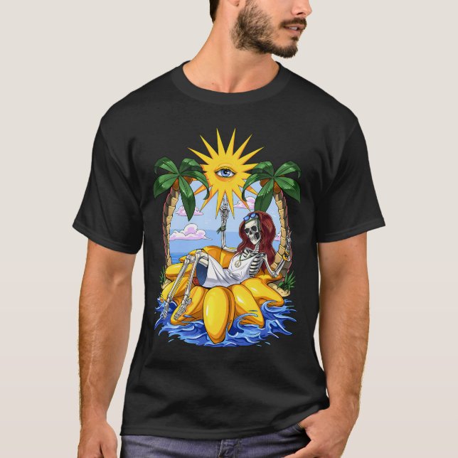 Hippie Skelett Sommar T Shirt (Framsida)