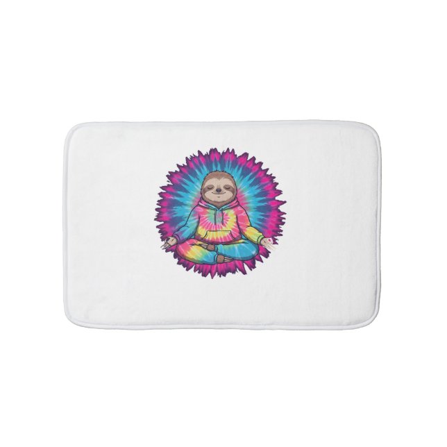 Hippie Sloth-Fredsteckenet Tie-Dy Badrumsmatta (Framsidan)