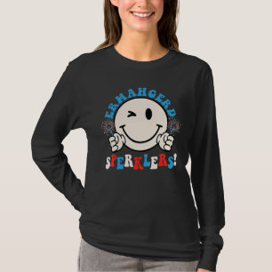 Hippie Smile Face Ermahgerd Glitter 4:e Juli T Shirt