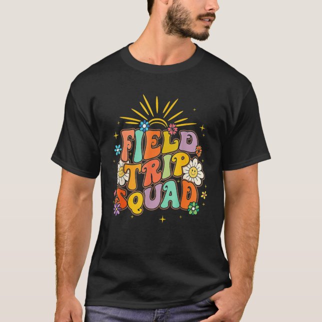 Hippie smile Face Field Trip Squad Groovy Field Da T Shirt (Framsida)
