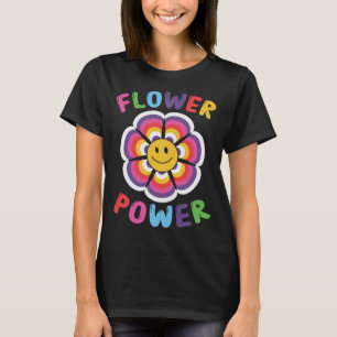 Hippie-Smiley-Ansikte-Flower-Power- T Shirt