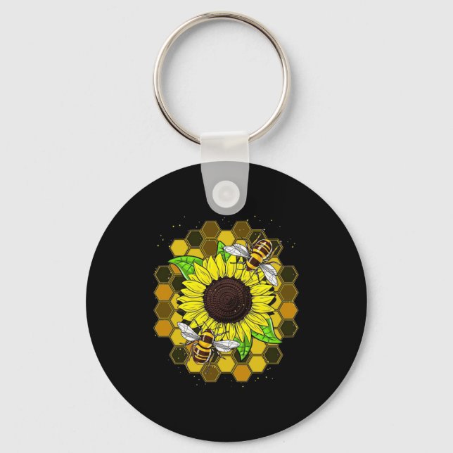 Hippie Solrosbin Nyckelring (Framsida)