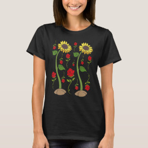 Hippie Solrosor Rosor Trädgård Blommor Trädgårdsmä T Shirt
