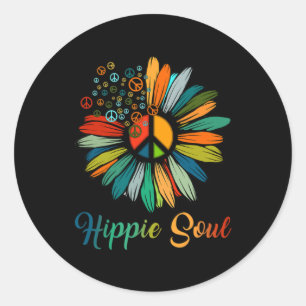 Hippie Soul Essential Fredstecken Hippie Solros Runt Klistermärke