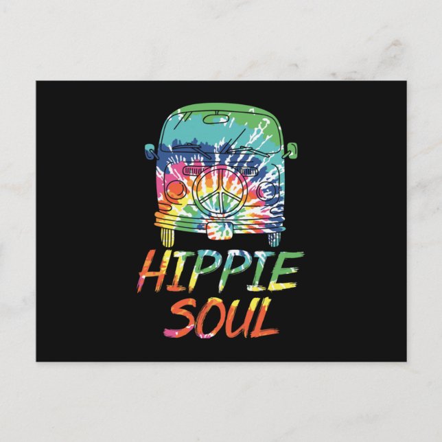 Hippie Soul Microbus Van Hippie Lifestyle Hippie Meddelande Vykort (Framsida)