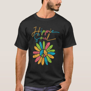 Hippie Soul Peace Flower Retro Blommigt Hippi Hipp T Shirt