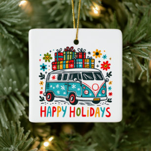 Hippie Stil Good Vibes Groovy Jul Van Julgransprydnad Keramik