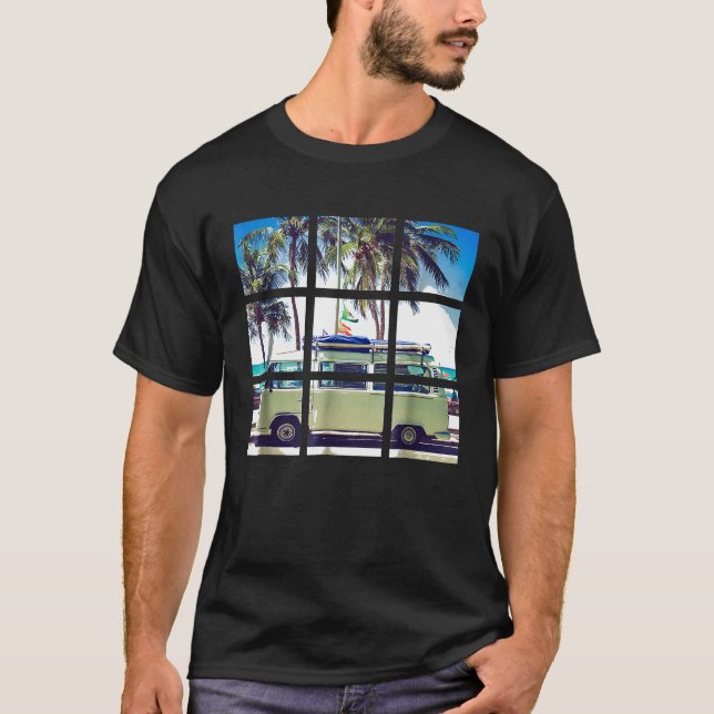 Hippie Surfa 60-tal 70-tal Hippie Mönster T Shirt (Framsida)