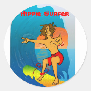 Hippie Surfer-dekalett Runt Klistermärke