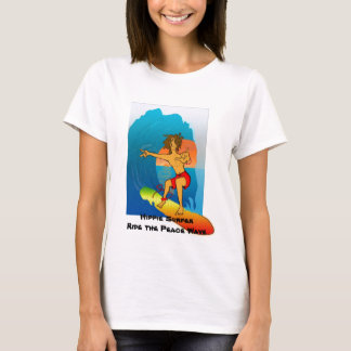 Hippie Surfer Peace Wave Tee Shirt