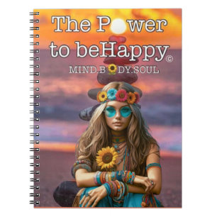 HIPPIE-THEMED NOTEBOOK ANTECKNINGSBOK