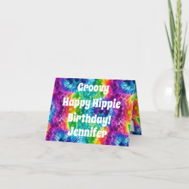 Hippie Tie Dye Birthday Card Kort