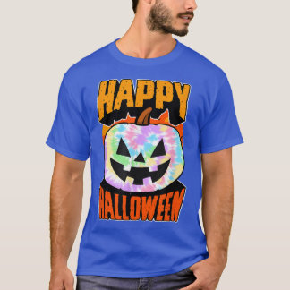 Hippie Tie Dye Happy halloween Party Jack O Lanter T Shirt