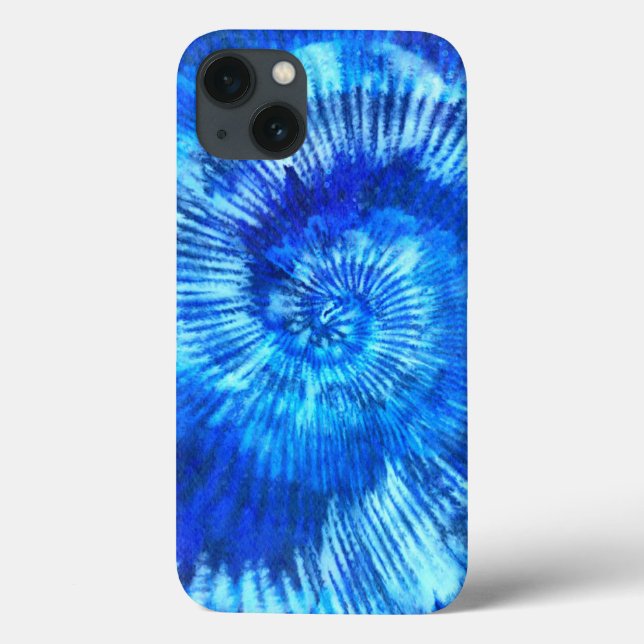 Hippie Tie Dye Mönster Watercolor Blue Modern (Baksida)