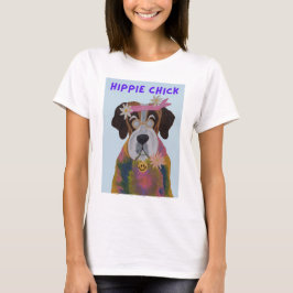 Hippie-tjej Sankt Bernhard T Shirt