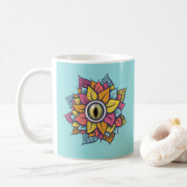Hippie Trippy Öga Flower Colorful Psychedelic Kaffemugg