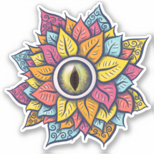 Hippie Trippy Öga Flower Colorful Psychedelic Klistermärken