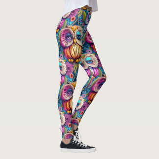 Hippie Trippy Psychedelic Colorful Uggla Leggings