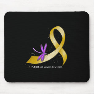 Hippie Trollslända Gul Band Childhood Cancer Aware Musmatta