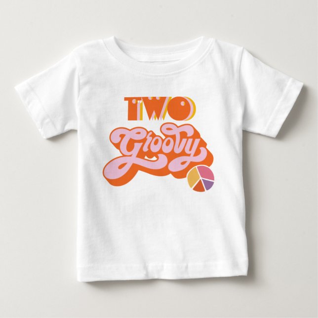 Hippie Two Groovy Baby T-Shirt (Framsida)