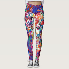Hippie van Dreams Hope Peace Kärlek Tie Dye Leggings