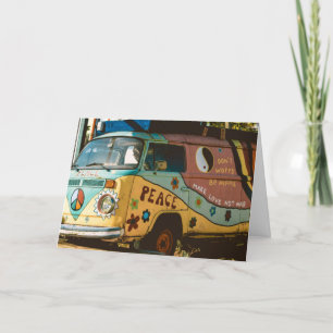 HIPPIE VAN FUNNY HÄLSNING BIRTHDAY-hälsningskort Tack Kort