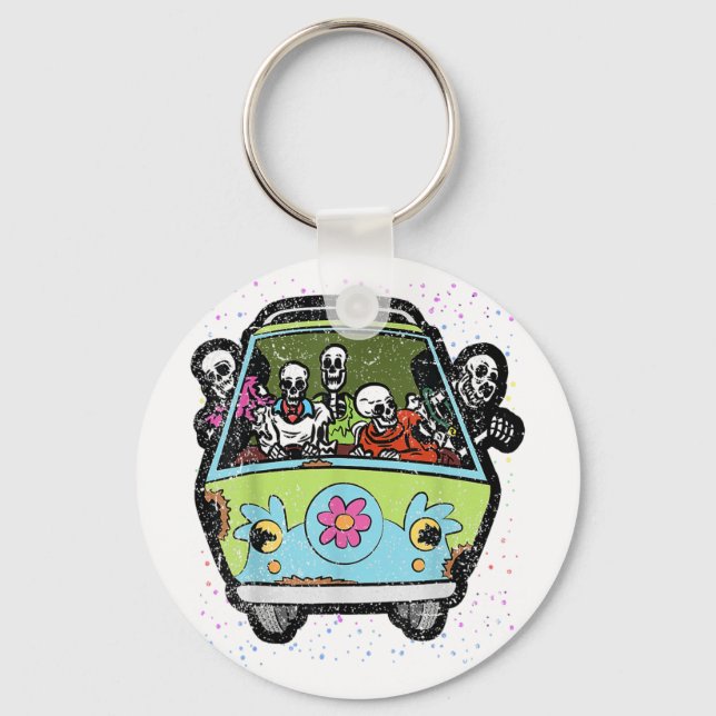Hippie Van Halloween-kostym Retroben Nyckelring (Framsida)