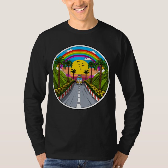 Hippie Van Vacation T Shirt (Framsida)