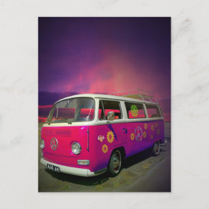 HIPPIE VAN-vykort Vykort