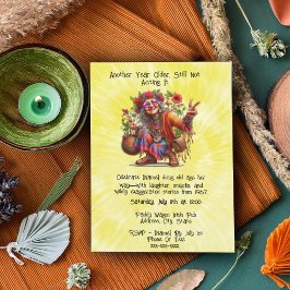 Hippie Vibes Senior Birthday - Groovy Milestone Inbjudningar