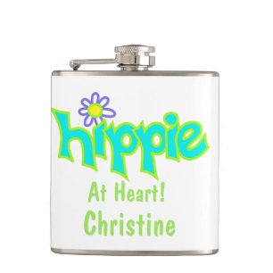 Hippie vid hjärtturkos Art Namn Personlig Fickplunta
