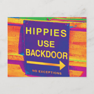 Hippie-vykort Hippie-signera Hippie Färger Orange Vykort
