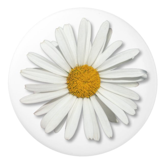 Hippie White Daisy Flower Blommar - Trendig Mode Knopp (Framsidan)