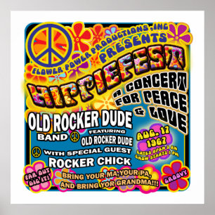 Hippiefest konsertaffisch poster