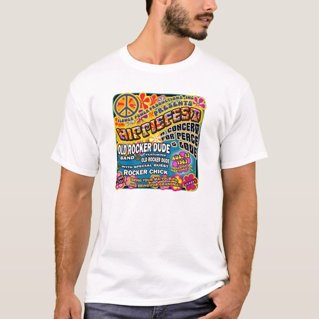 Hippiefest konsertaffisch tee shirt (Framsida)