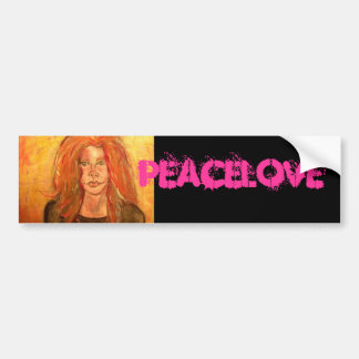 hippieflicka PeaceLove Bildekal