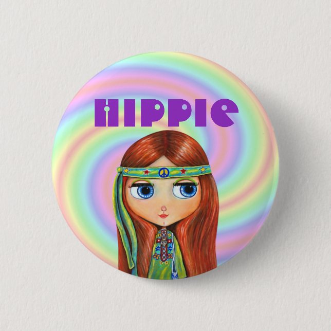 Hippieflickan knäppas knapp (Framsida)
