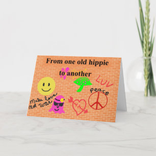Hippiefödelsedagkort Kort